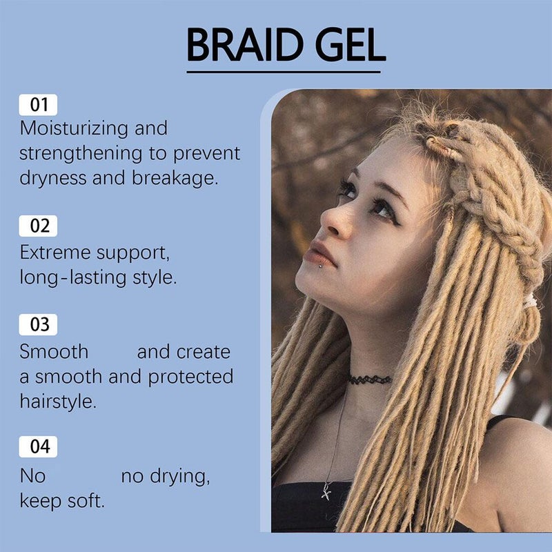 Braid Gel with Extra Hold, High Shine for Twists, Locs, Braids & Edges Control, Smooths Frizz, Edge No Flake, Long Lasting for Braids, Locks, Twists, Cornrows - Image 4